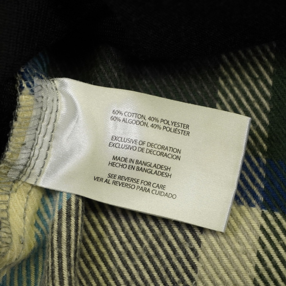 Orvis Heavy Flannel Button Down Shirt Mens Large Green Blue Plaid Pockets - Picture 9 of 11